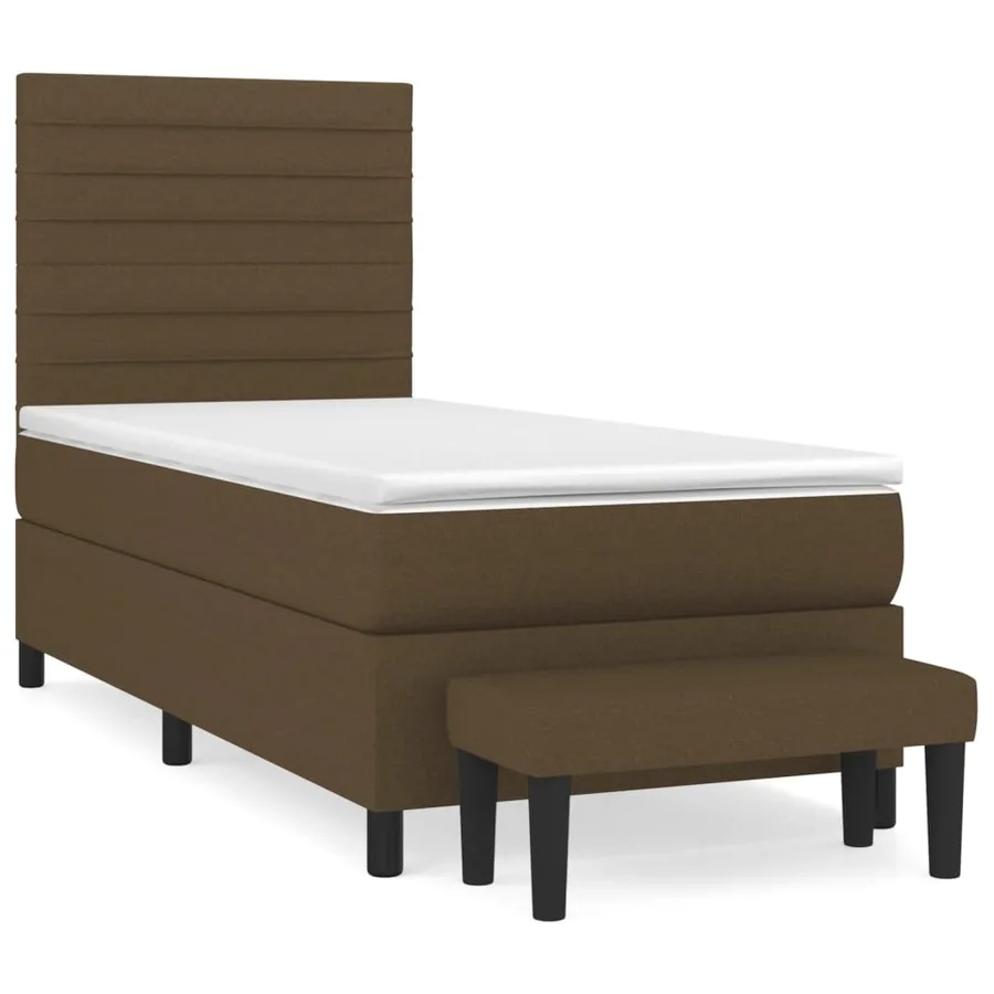 Sommier à lattes de lit avec matelas Marron foncé 90x190 cm - 2