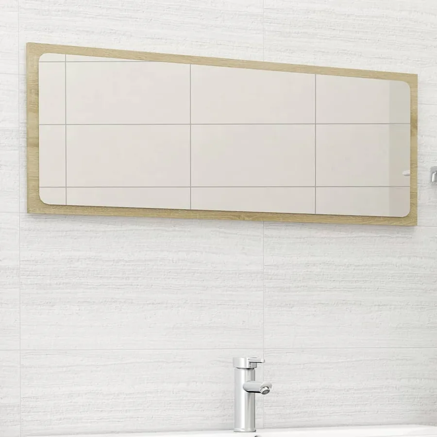 Miroir de salle de bain Chêne sonoma 100x1,5x37 cm Aggloméré