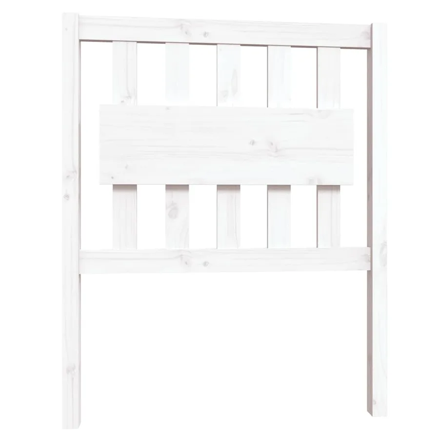 Cadre de lit sans matelas blanc bois massif - 7