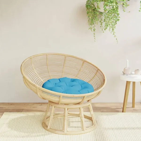 Coussin rond bleu clair Ø 60 x11 cm tissu oxford