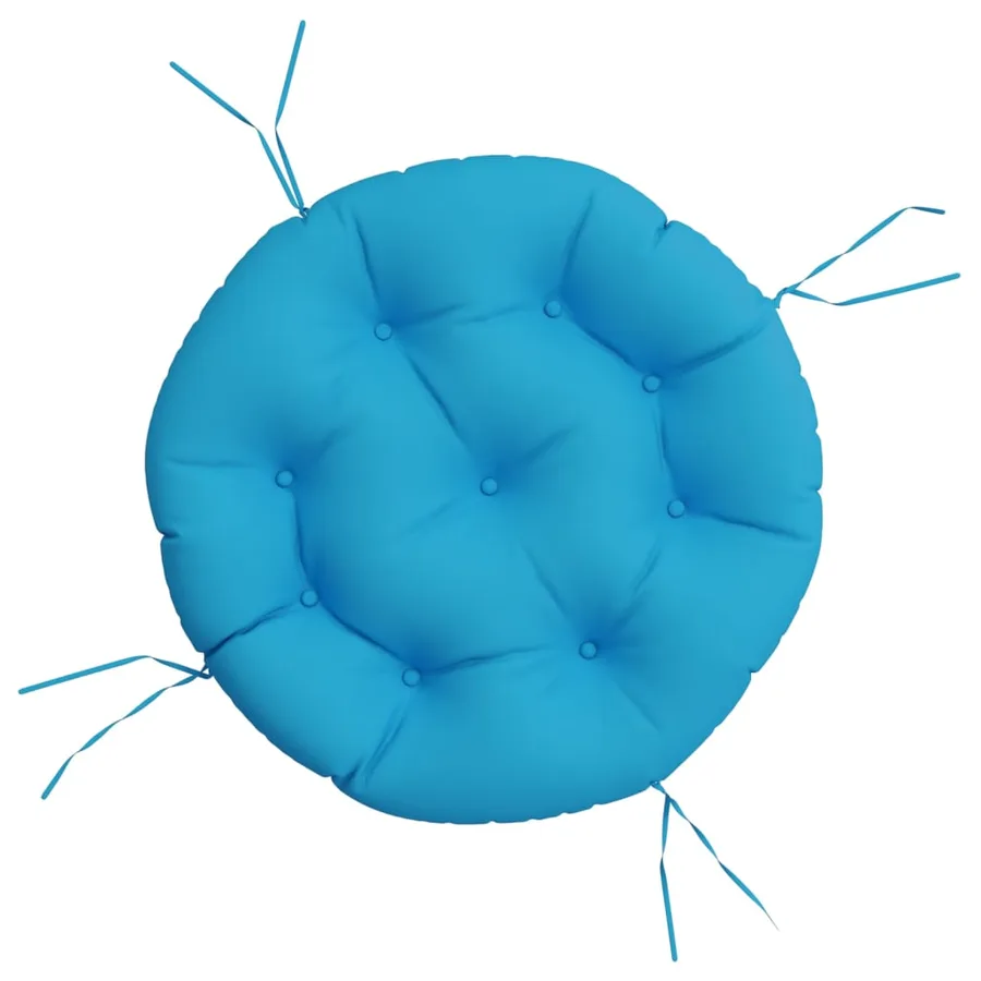Coussin rond bleu clair Ø 60 x11 cm tissu oxford - 2