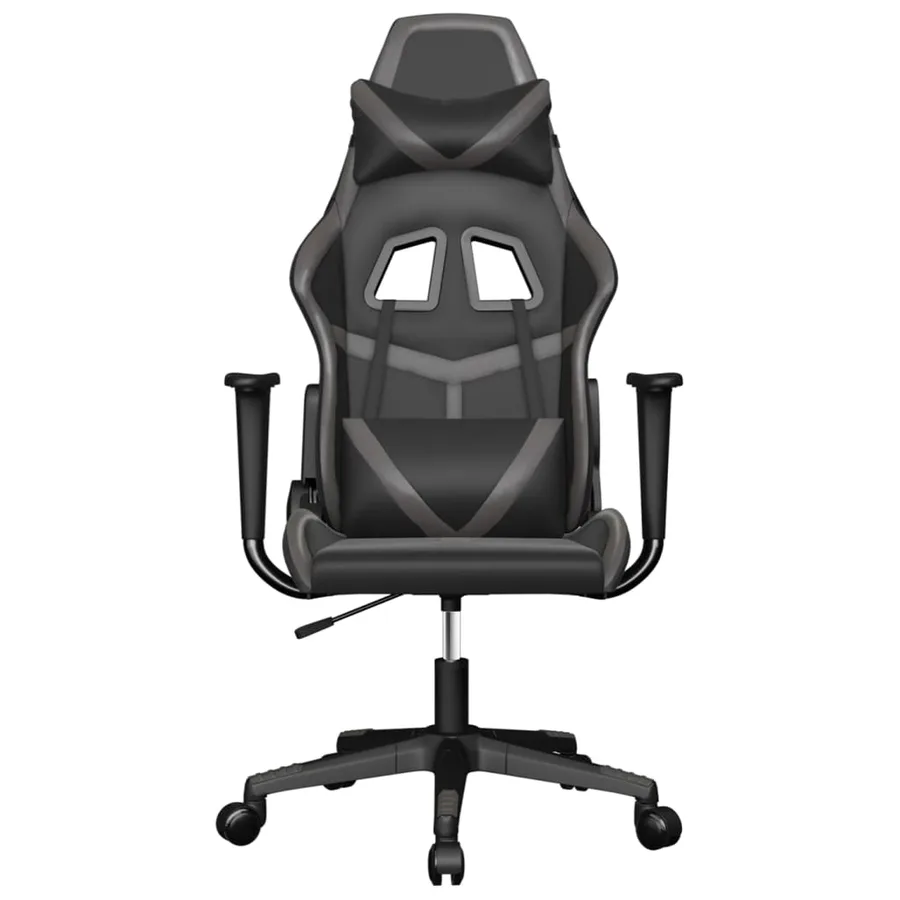 Chaise de jeu Noir et gris Similicuir - 3