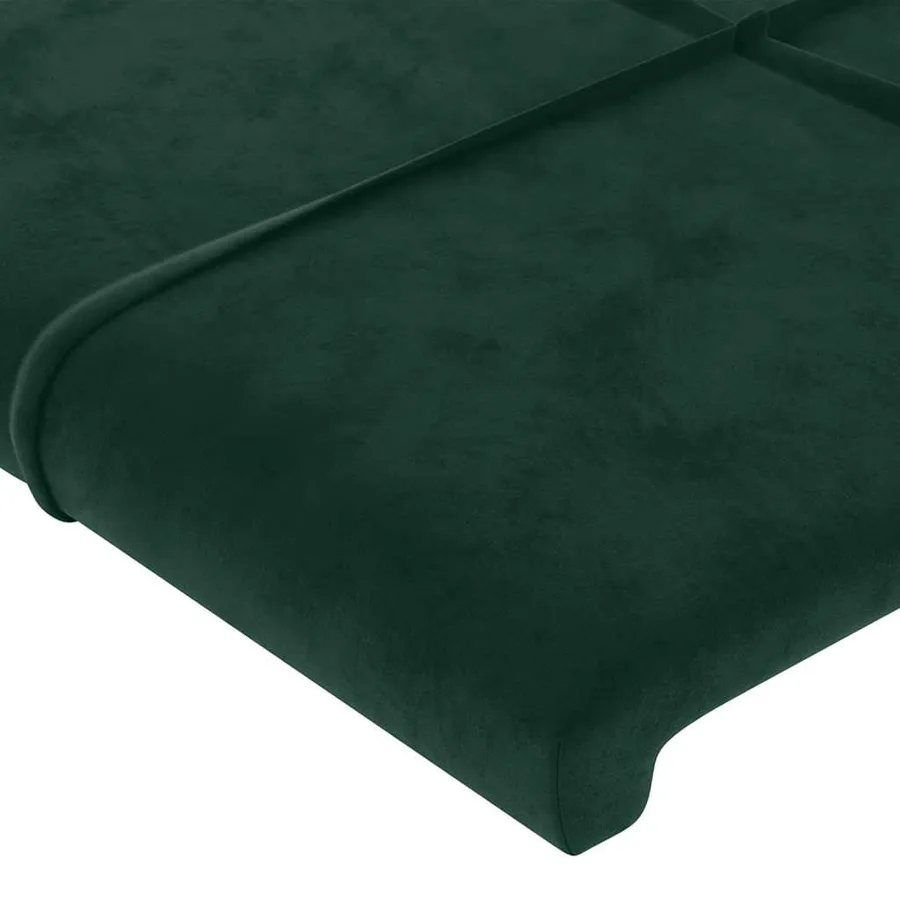 Tête de lit avec oreilles Vert foncé 163x16x78/88 cm Velours - 5