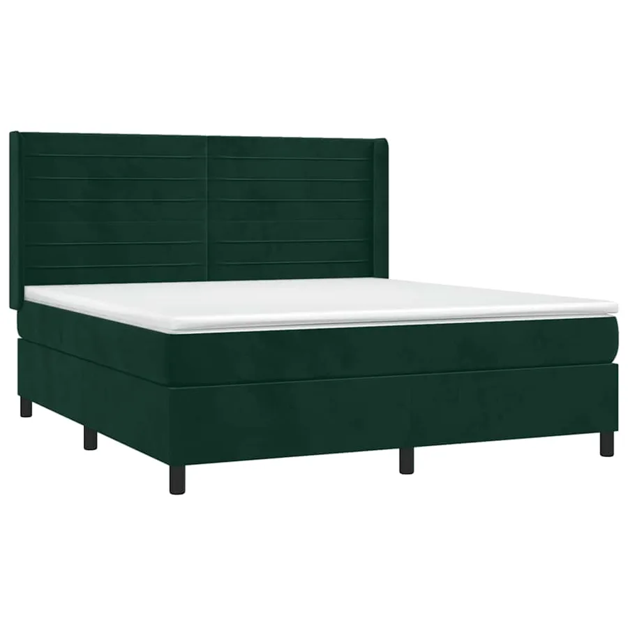 Sommier à lattes de lit matelas et LED Vert foncé 160x200 cm - 4