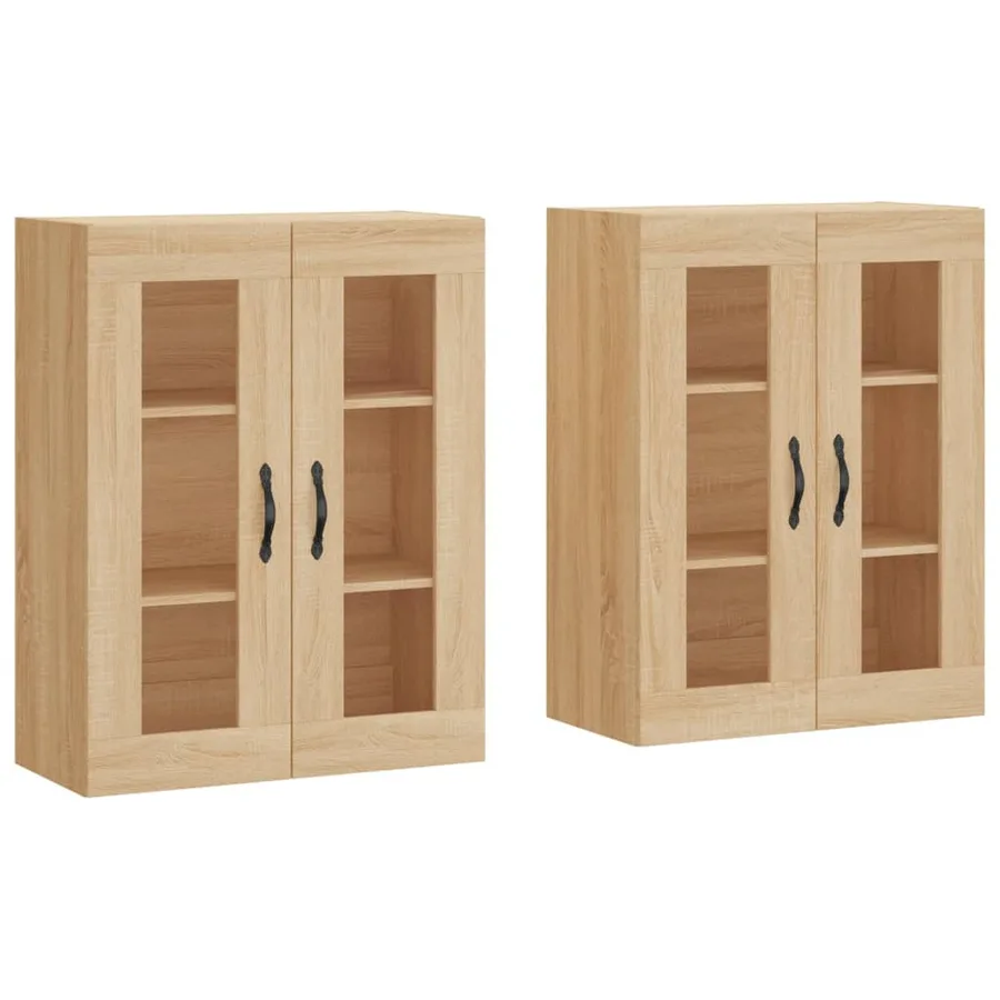 Armoires murales 2 pcs chêne sonoma bois d'ingénierie - 2