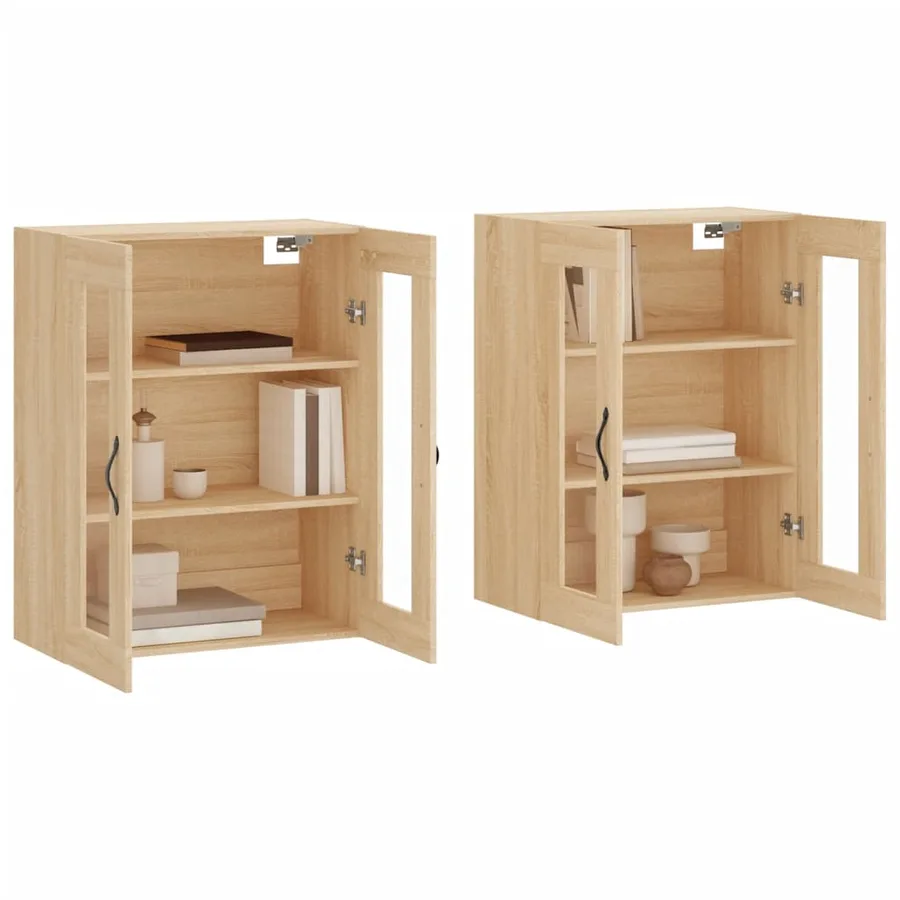 Armoires murales 2 pcs chêne sonoma bois d'ingénierie - 3