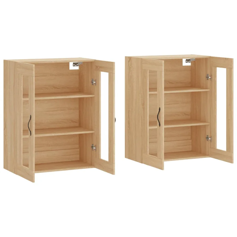 Armoires murales 2 pcs chêne sonoma bois d'ingénierie - 4
