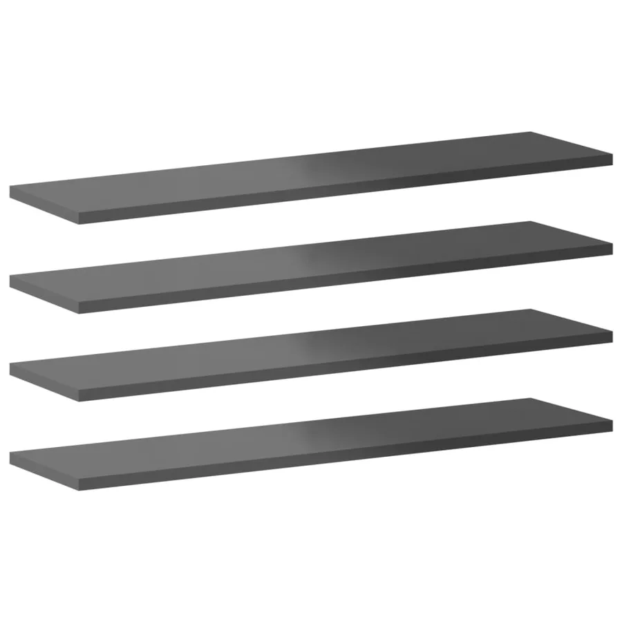 Panneaux bibliothèque 8 pcs Gris brillant 80x20x1,5cm Aggloméré - 2