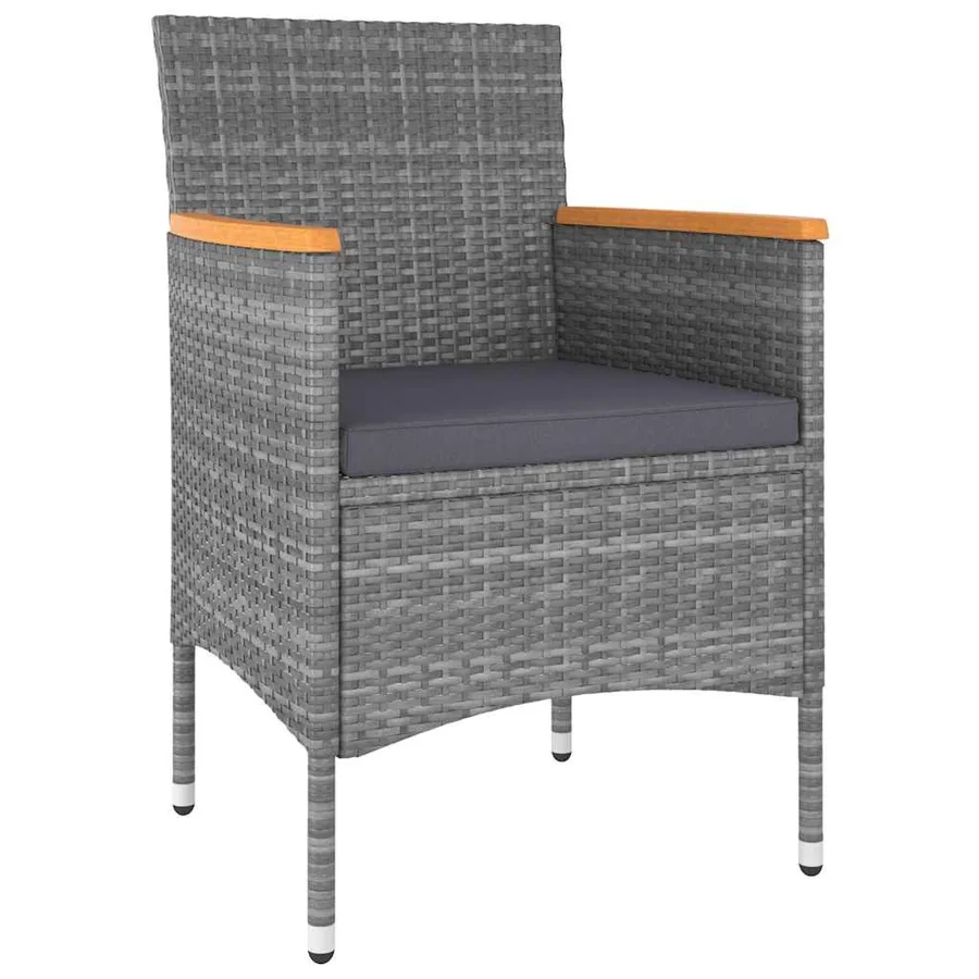 Salon de jardin 5 pcs Résine tressée Gris - 3