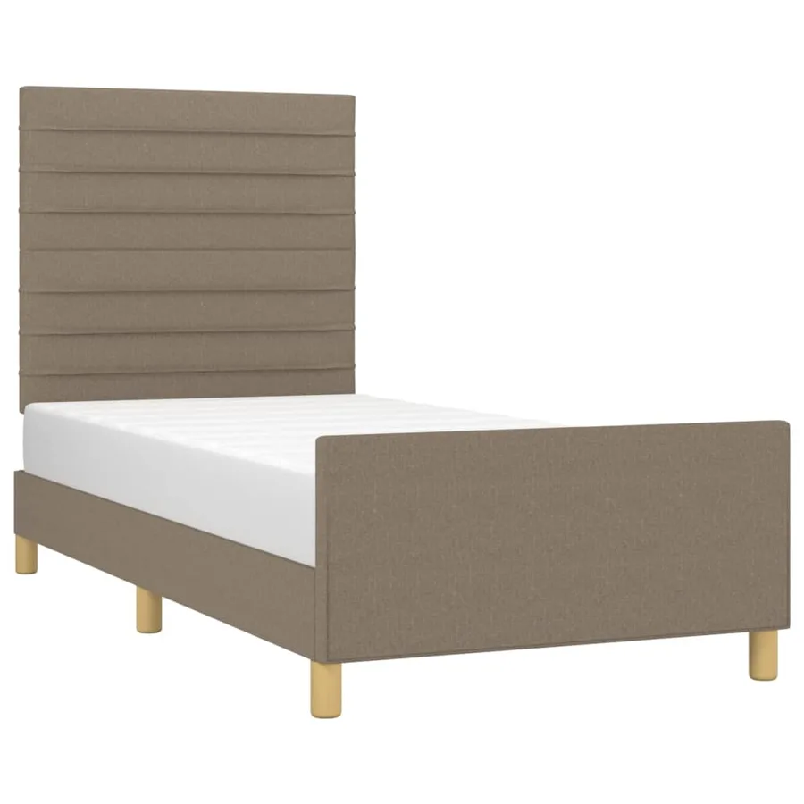 Cadre de lit sans matelas taupe 80x200 cm tissu - 3
