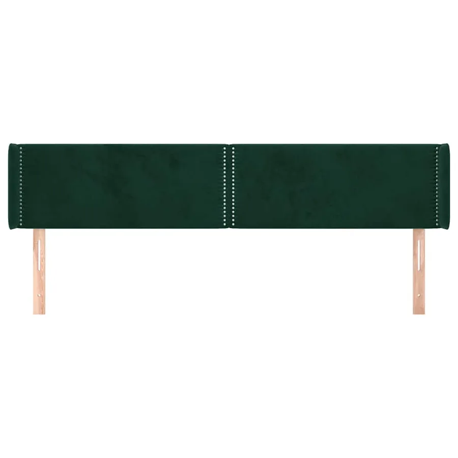 Tête de lit avec oreilles Vert foncé 183x16x78/88 cm Velours - 3