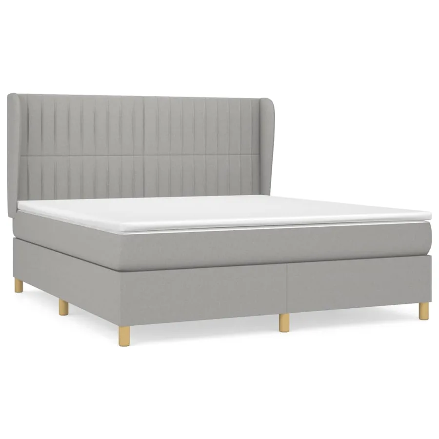 Sommier à lattes de lit avec matelas Gris clair 160x200cm Tissu - 2