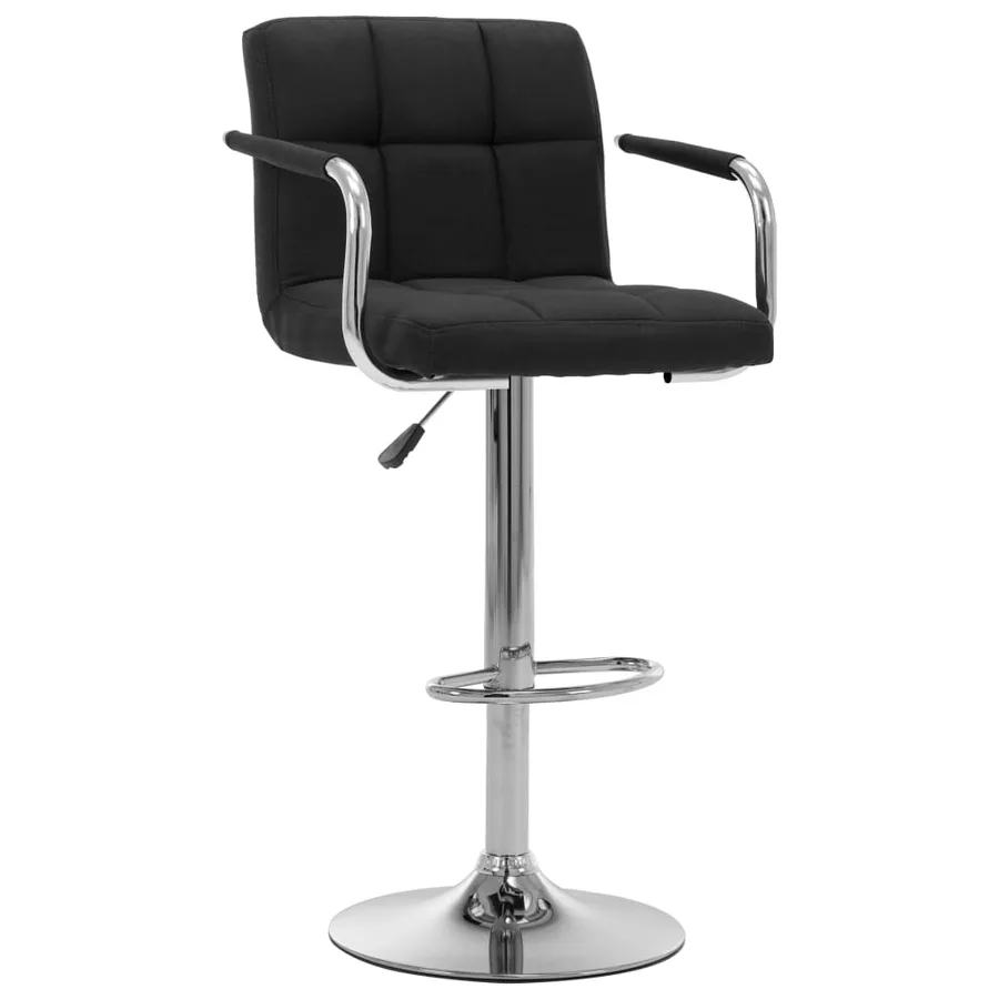 Chaises de bar lot de 2 noir tissu - 2