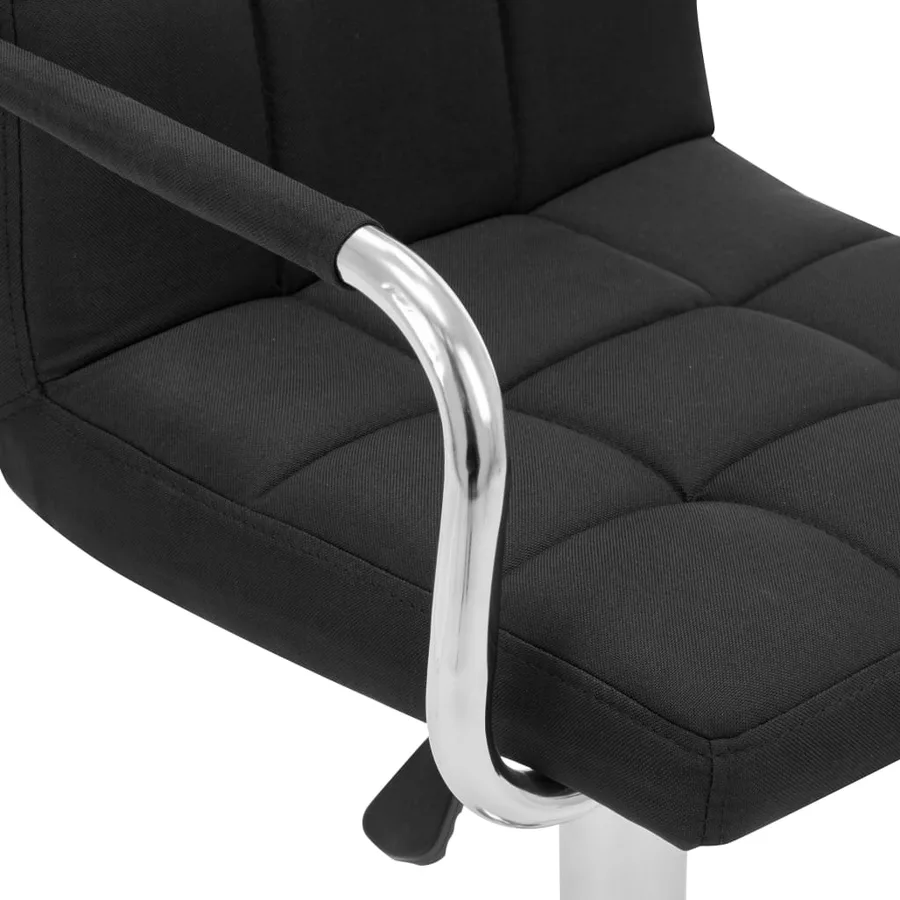 Chaises de bar lot de 2 noir tissu - 7
