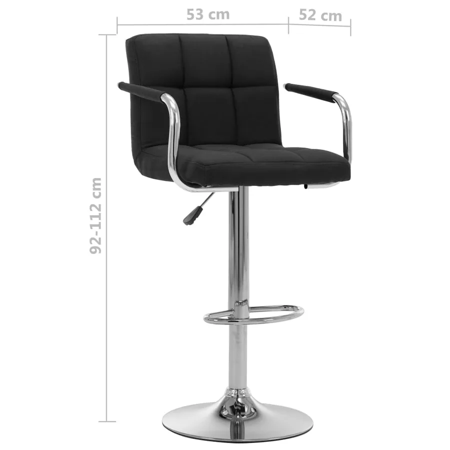 Chaises de bar lot de 2 noir tissu - 8