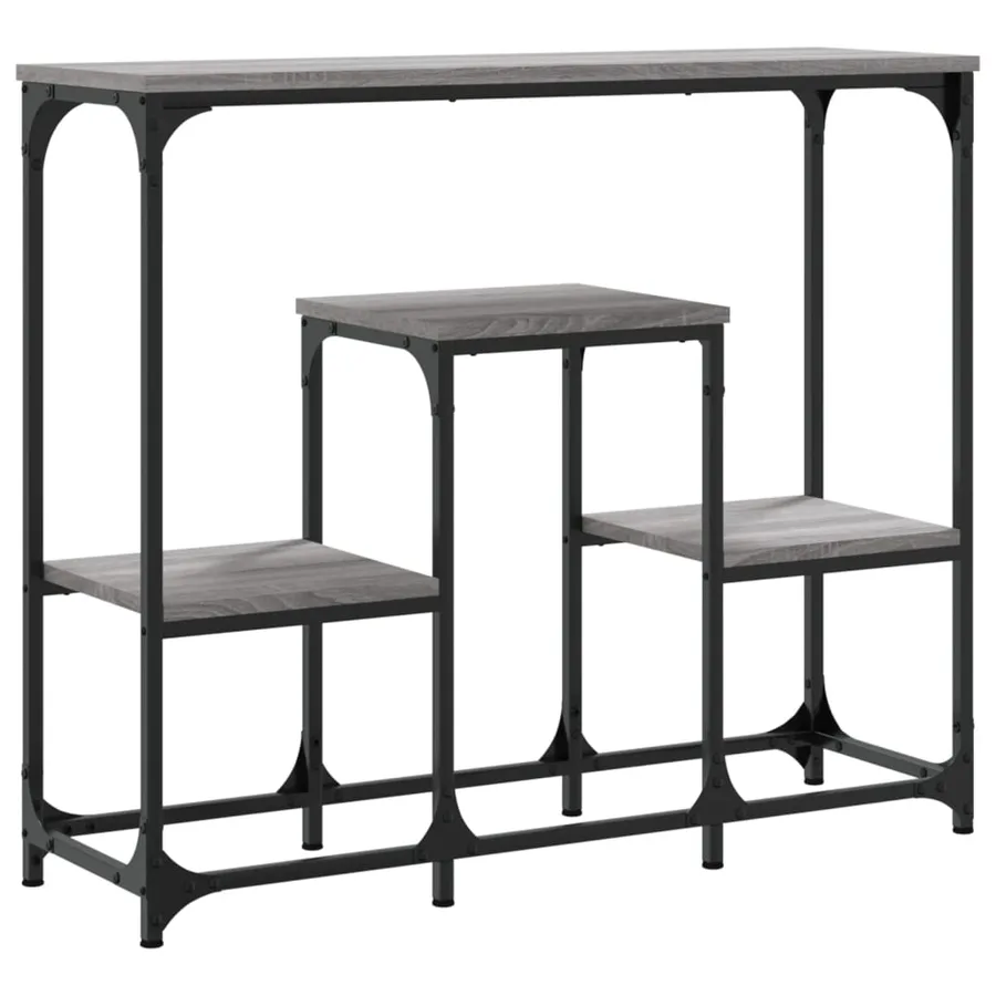Table console sonoma gris 89,5x28x76 cm bois d'ingénierie - 6