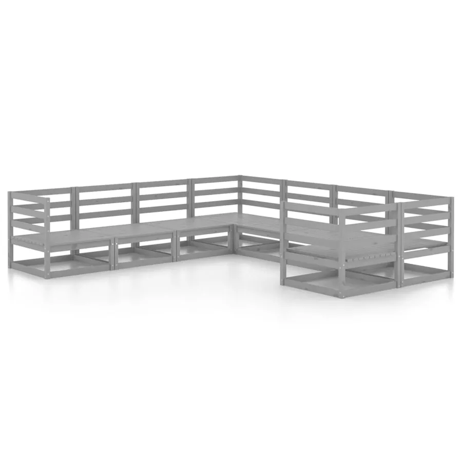 Salon de jardin 8 pcs bois de pin massif - 2