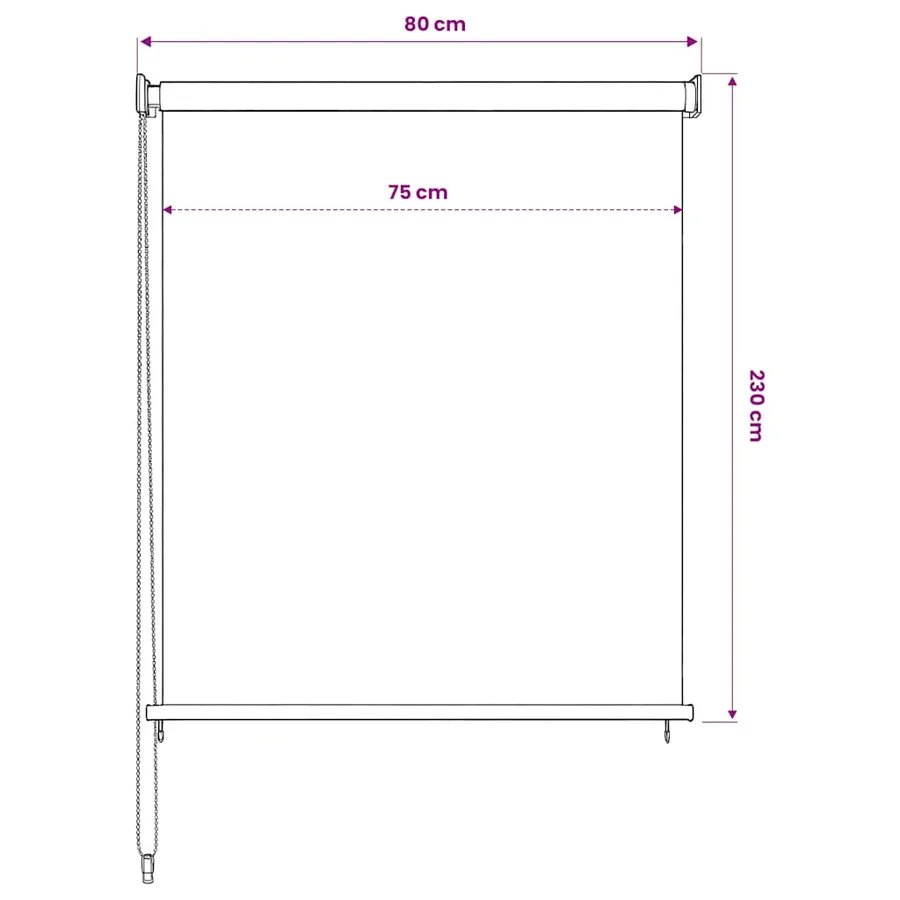Store roulant d'extérieur blanc 85 (l) x 230 (H) cm HDPE - 6