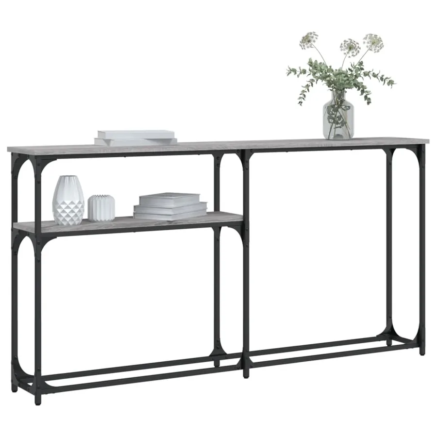 Table console sonoma gris 145x22,5x75 cm bois d'ingénierie - 6