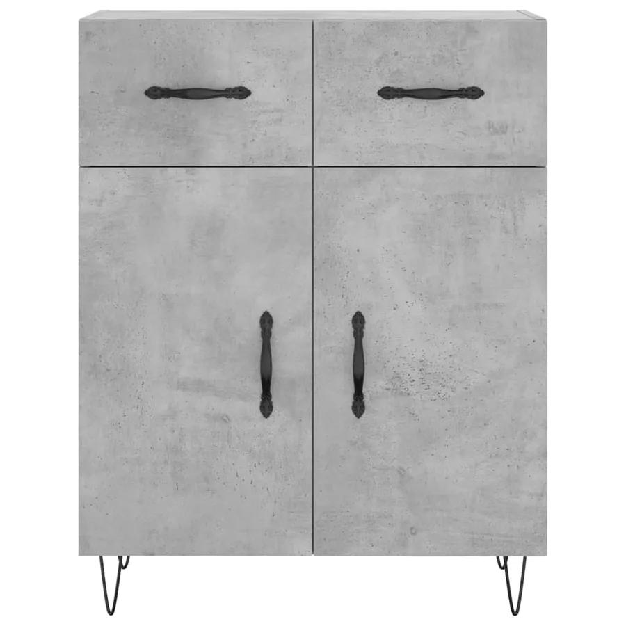 Buffet haut Gris béton 69,5x34x180 cm Bois d'ingénierie - 8