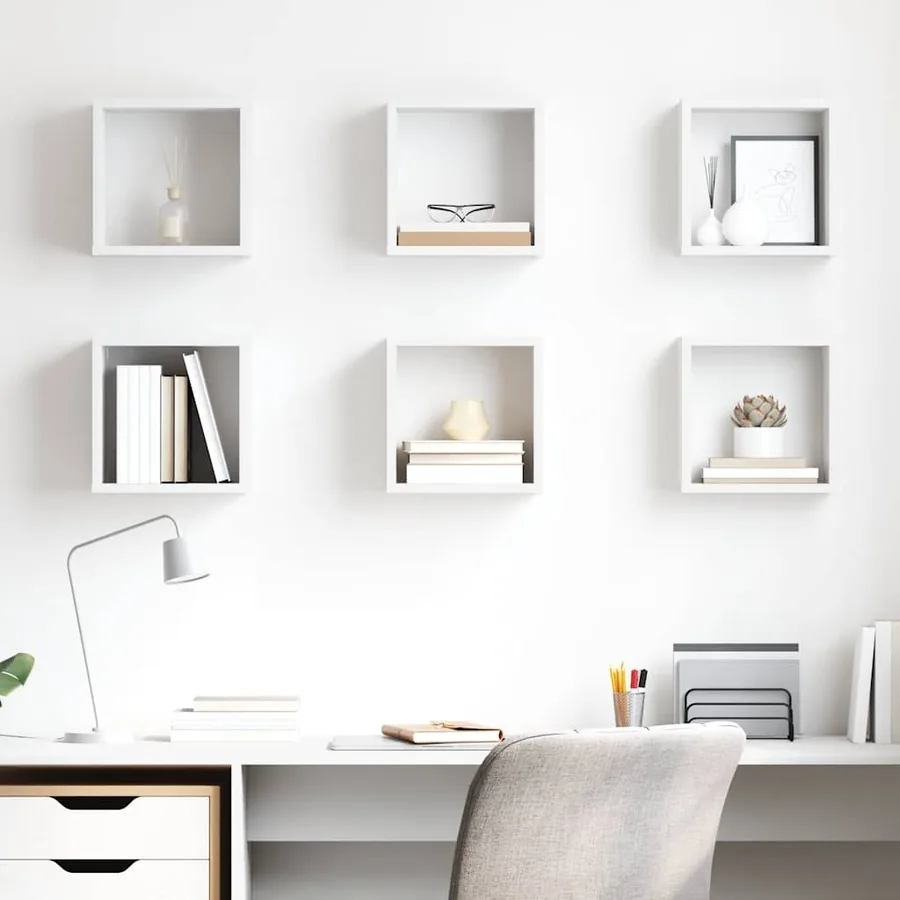 Étagères cube murales 6 pcs Blanc 26x15x26 cm