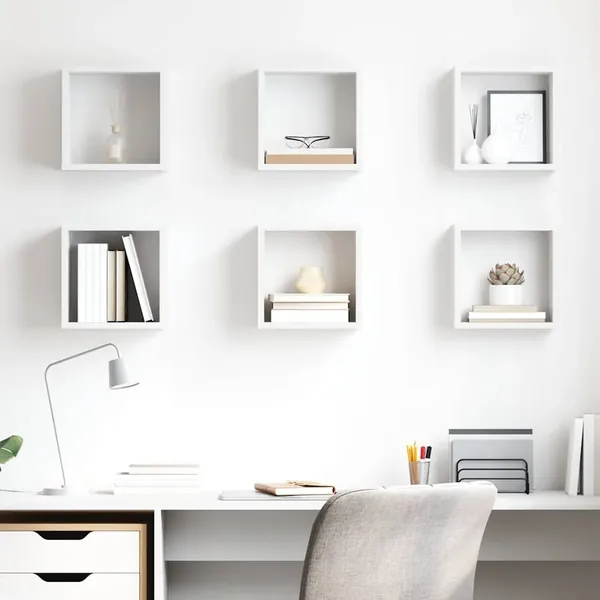 Étagères cube murales 6 pcs Blanc 26x15x26 cm