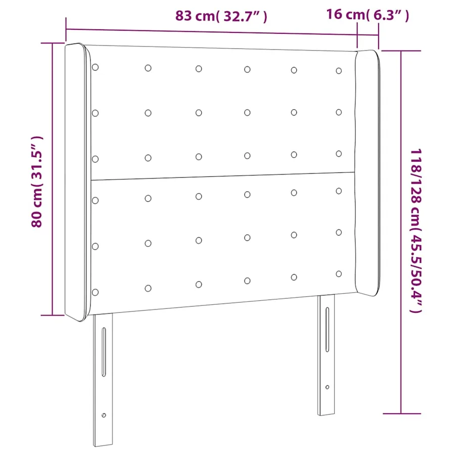 Tête de lit à LED Vert foncé 83x16x118/128 cm Velours - 7