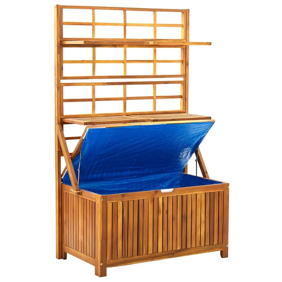 Boîte de rangement avec treillis 99x55x160cm Bois acacia solide - 6