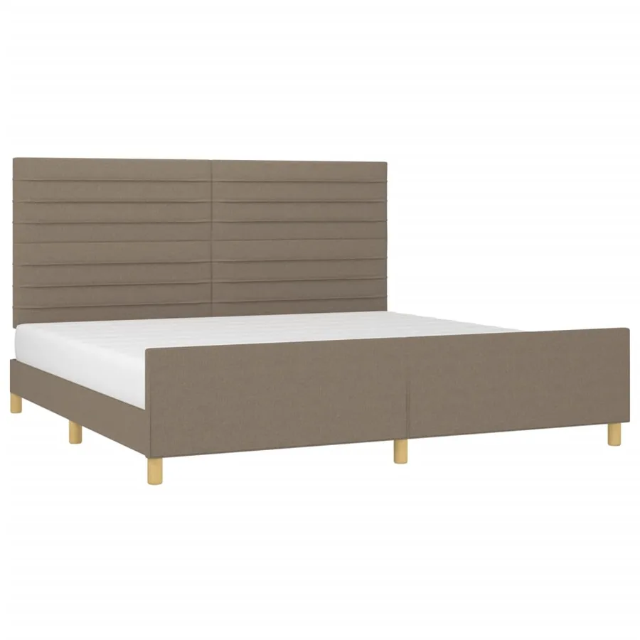 Cadre de lit sans matelas taupe 200x200 cm tissu - 3