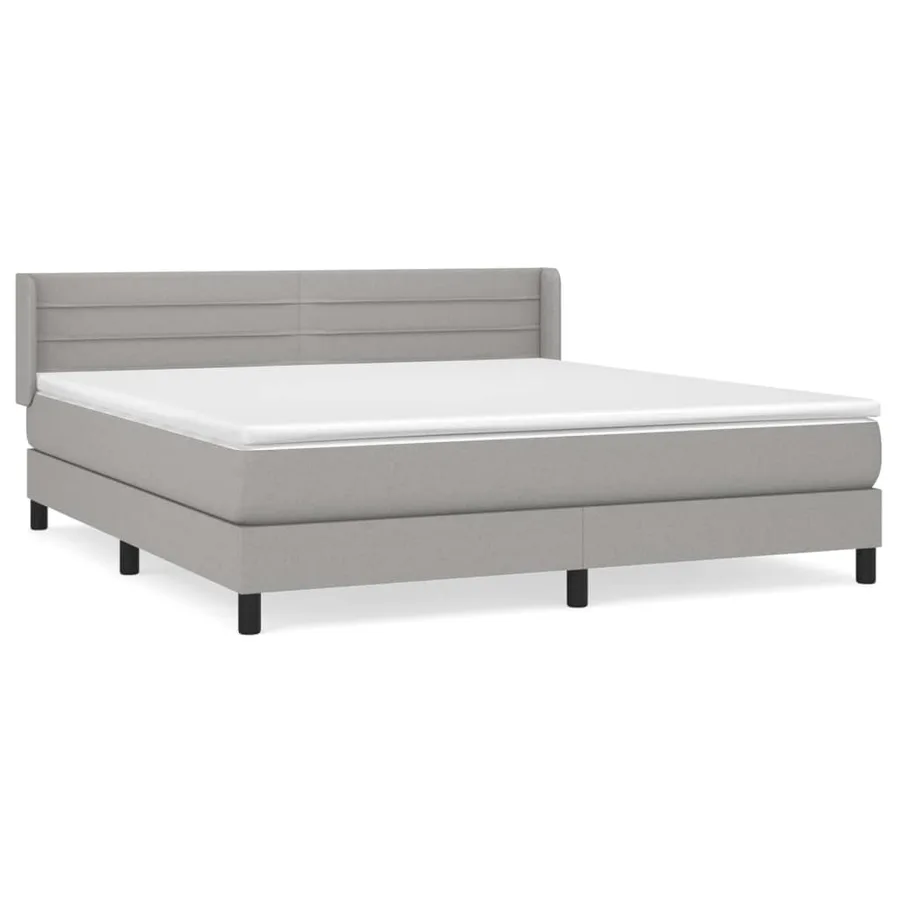 Sommier à lattes de lit avec matelas Gris clair 180x200cm Tissu - 2