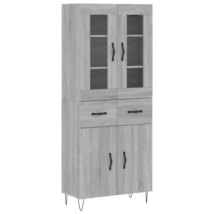 Buffet haut Sonoma gris 69,5x34x180 cm Bois d'ingénierie - 2