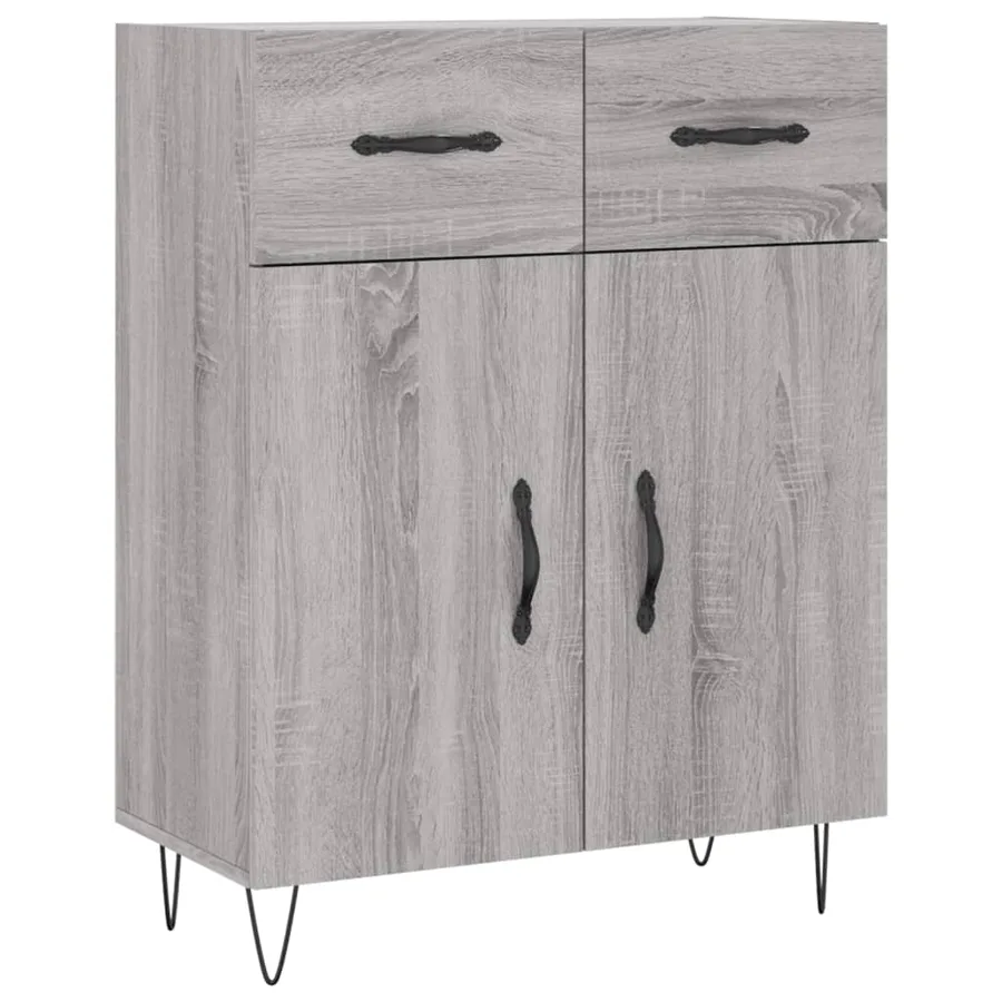 Buffet haut Sonoma gris 69,5x34x180 cm Bois d'ingénierie - 7