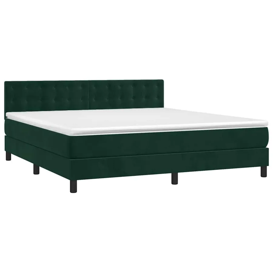 Sommier à lattes de lit et matelas Vert foncé 160x200cm Velours - 3