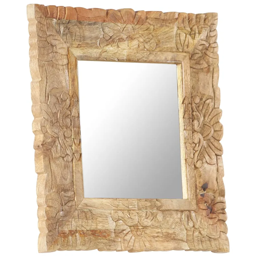 Miroir 50x50 cm Bois de manguier massif - 10
