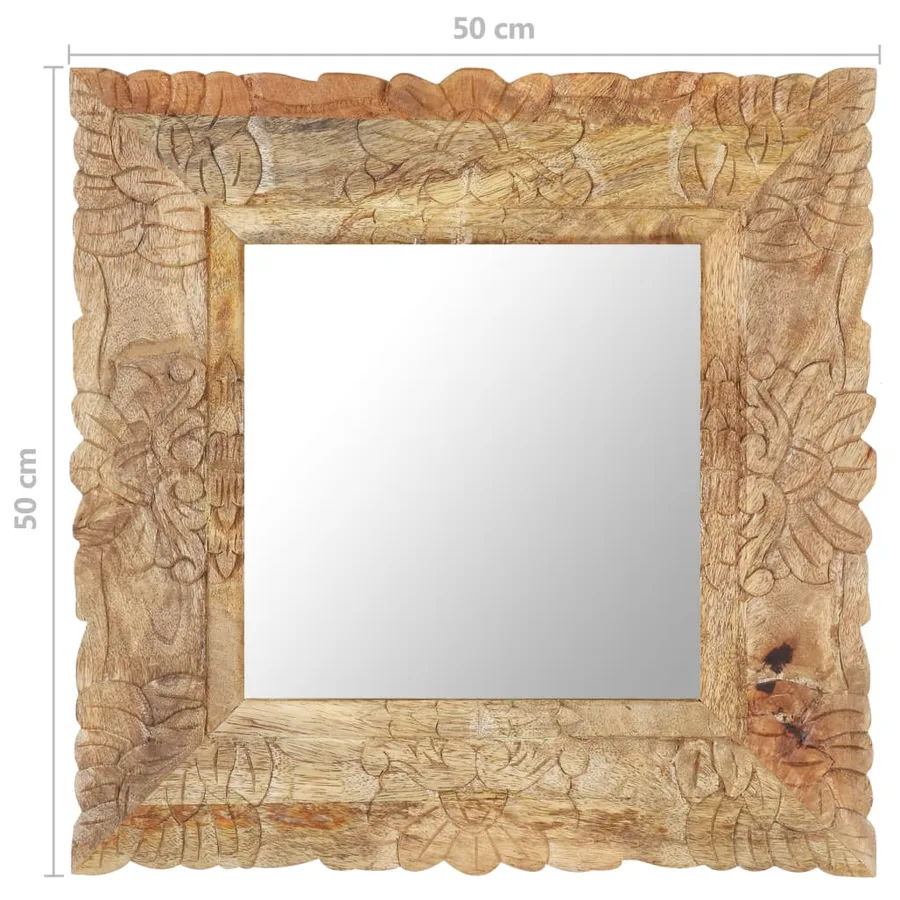 Miroir 50x50 cm Bois de manguier massif - 6
