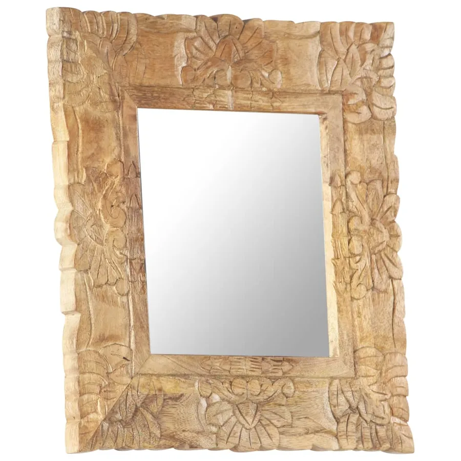 Miroir 50x50 cm Bois de manguier massif - 7