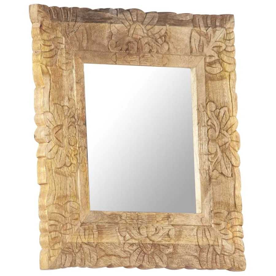Miroir 50x50 cm Bois de manguier massif - 8