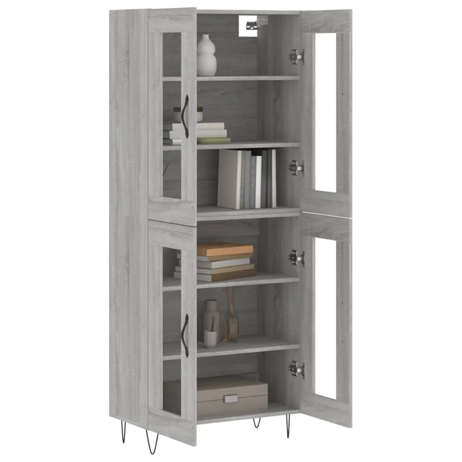 Buffet haut Sonoma gris 69,5x34x180 cm Bois d'ingénierie - 3
