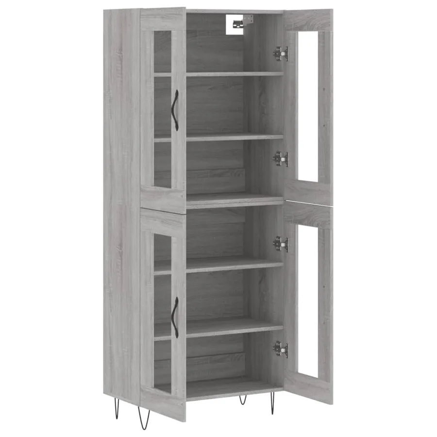 Buffet haut Sonoma gris 69,5x34x180 cm Bois d'ingénierie - 4
