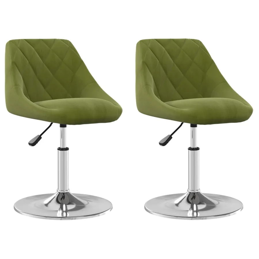 Chaises pivotantes à manger lot de 2 vert clair velours - 2