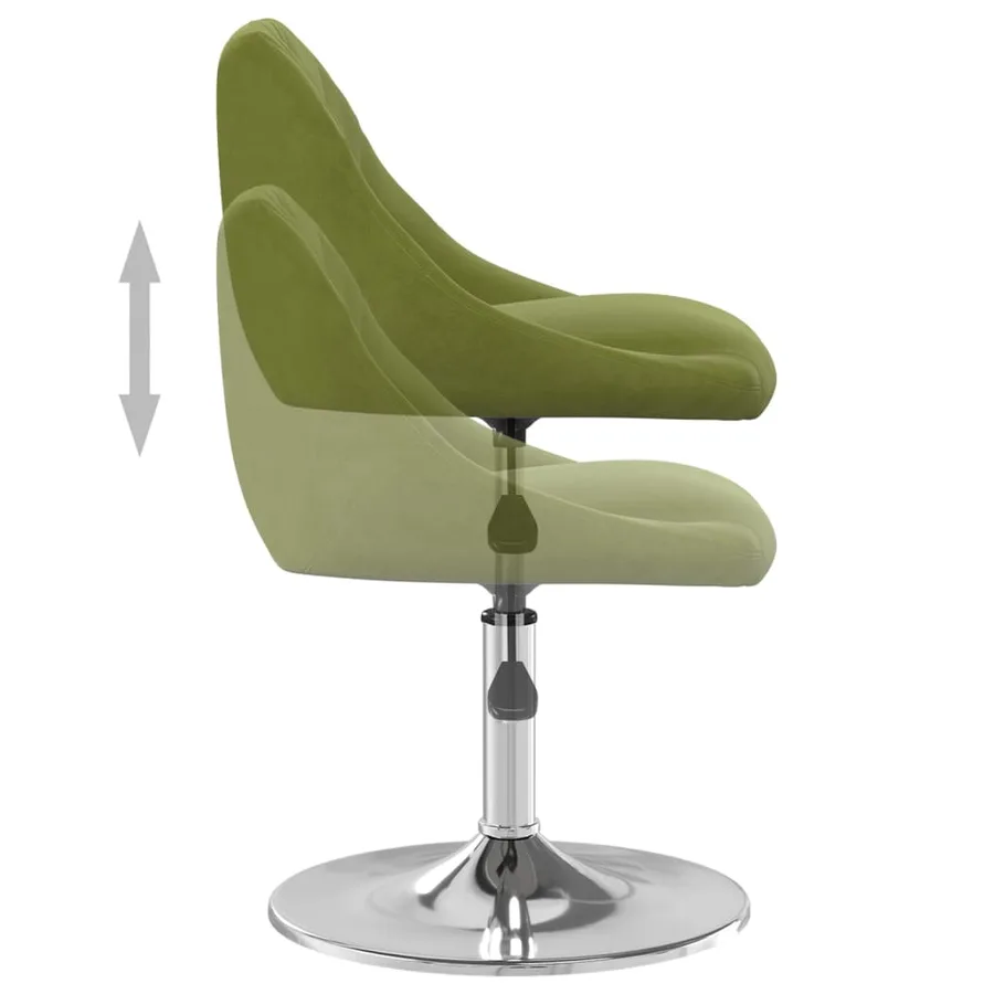 Chaises pivotantes à manger lot de 2 vert clair velours - 7