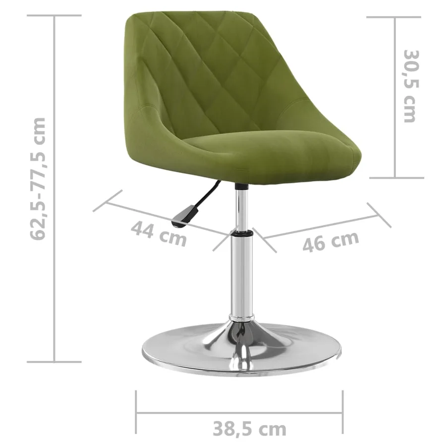 Chaises pivotantes à manger lot de 2 vert clair velours - 9
