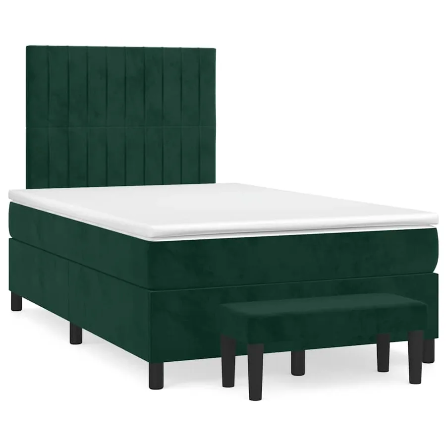 Sommier à lattes de lit et matelas Vert foncé 120x200cm Velours - 2