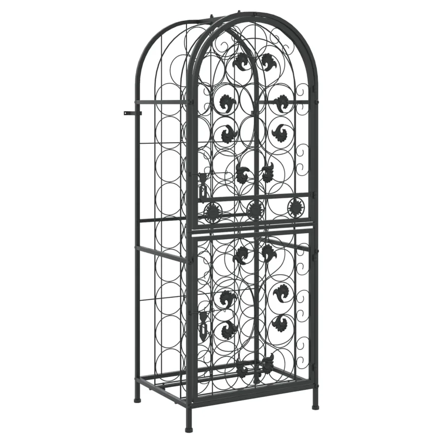 Casier à bouteilles 41 bouteilles noir 45x36x120 cm fer forgé - 2