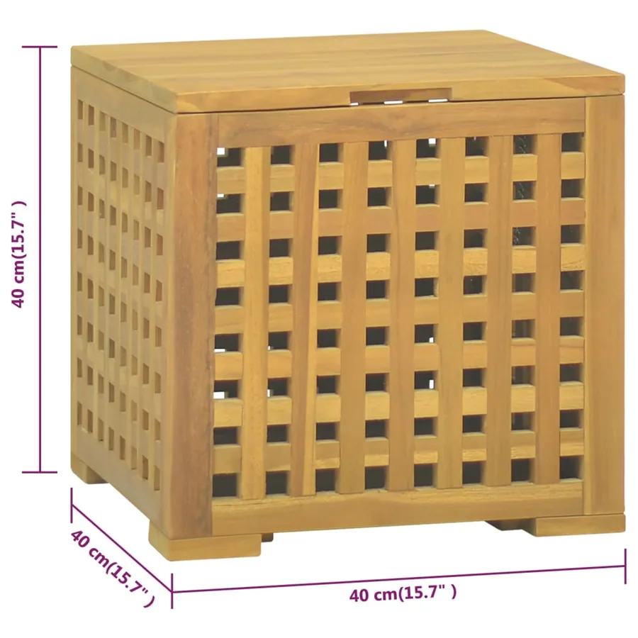 Boîte à corde 40x40x40 cm Bois massif de teck - 8