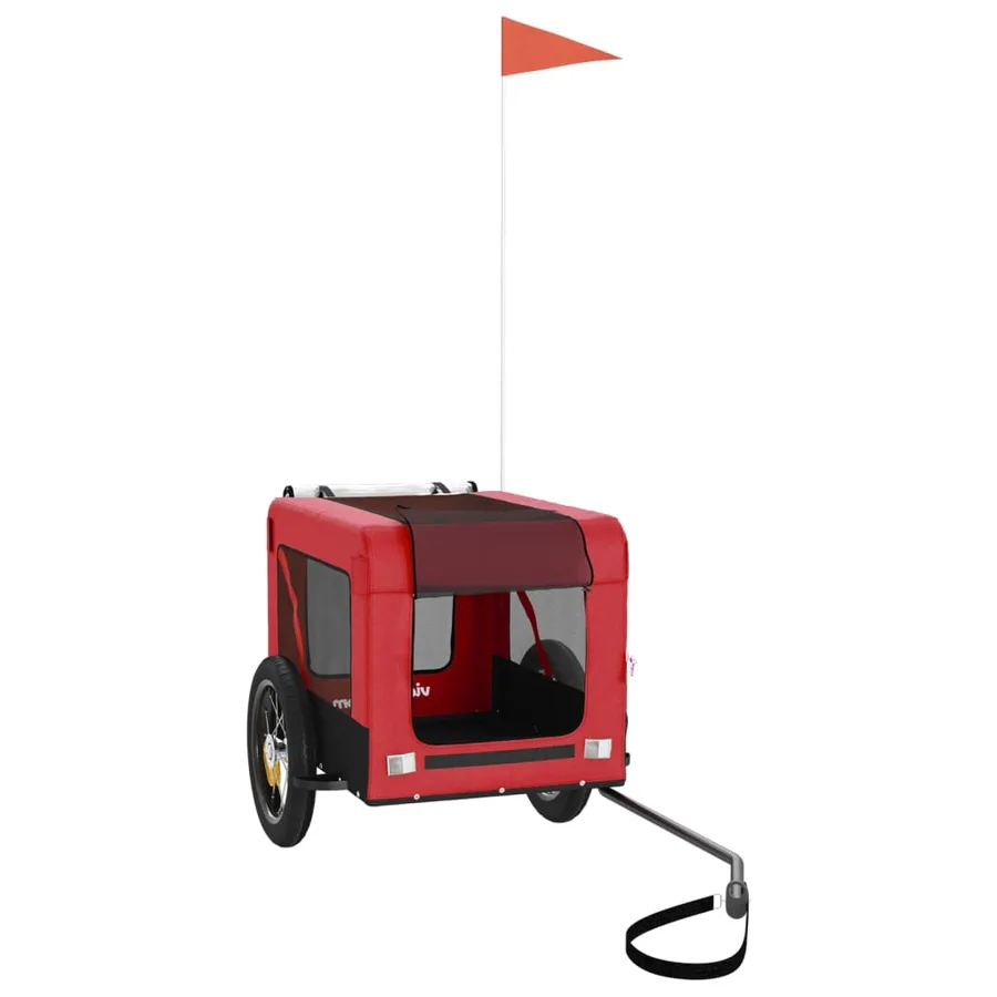 Remorque de vélo pour animaux de compagnie rouge et noir - 3