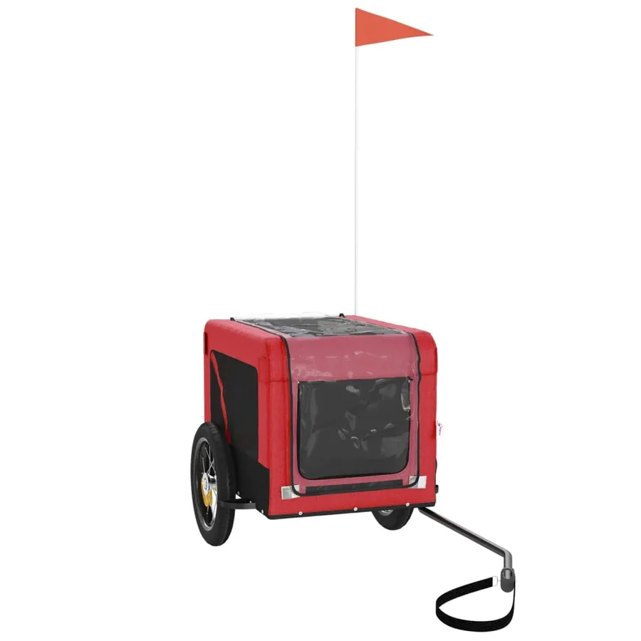 Remorque de vélo pour animaux de compagnie rouge et noir - 4