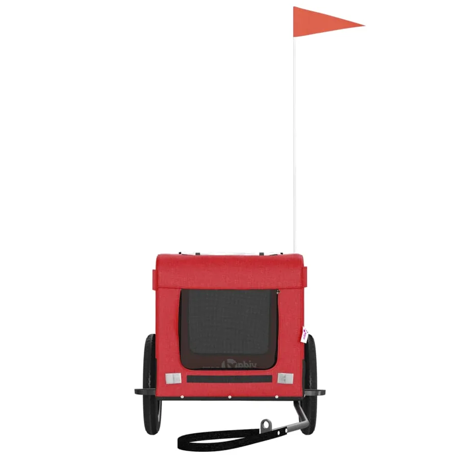 Remorque de vélo pour animaux de compagnie rouge et noir - 5