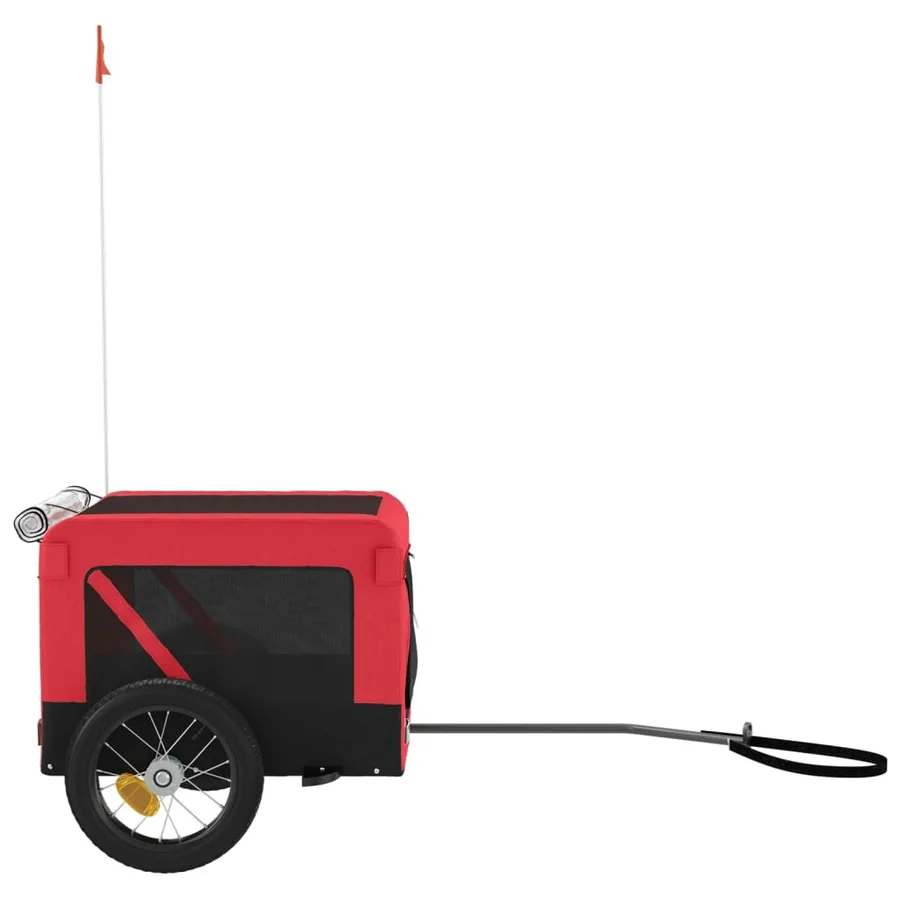 Remorque de vélo pour animaux de compagnie rouge et noir - 7