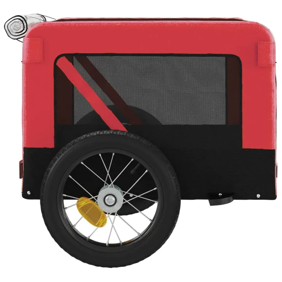 Remorque de vélo pour animaux de compagnie rouge et noir - 8